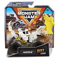 Monster Jam, Monster truck Wedge Dirt Squad officiel avec pièces mobiles, véhicule en métal moulé à l'échelle 1:64