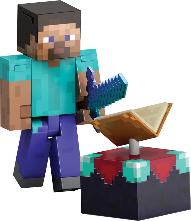 Minecraft-Steve Diamond Level-Figurine articulée 14 cm et accessoires