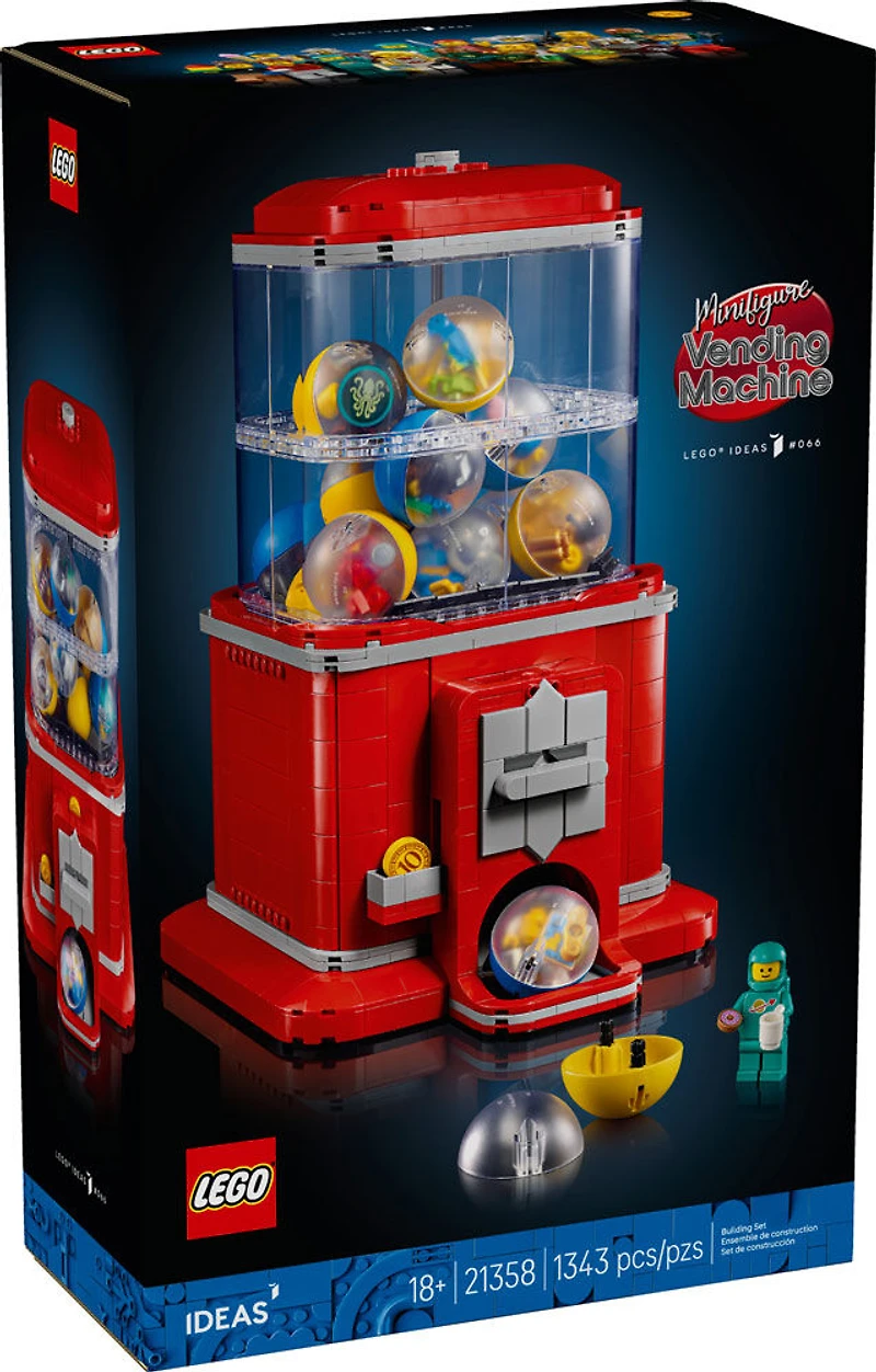 LEGO Ideas La Machine Distributrice de Figurines, Décoration de Style Rétro, Ensemble de Construction pour Adultes 21358