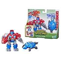 Transformers Dinobot Adventures, jouets convertibles Défenseurs Dinobots Optimus Prime de 11 cm et Scale le robot bouclier, dès 3 ans