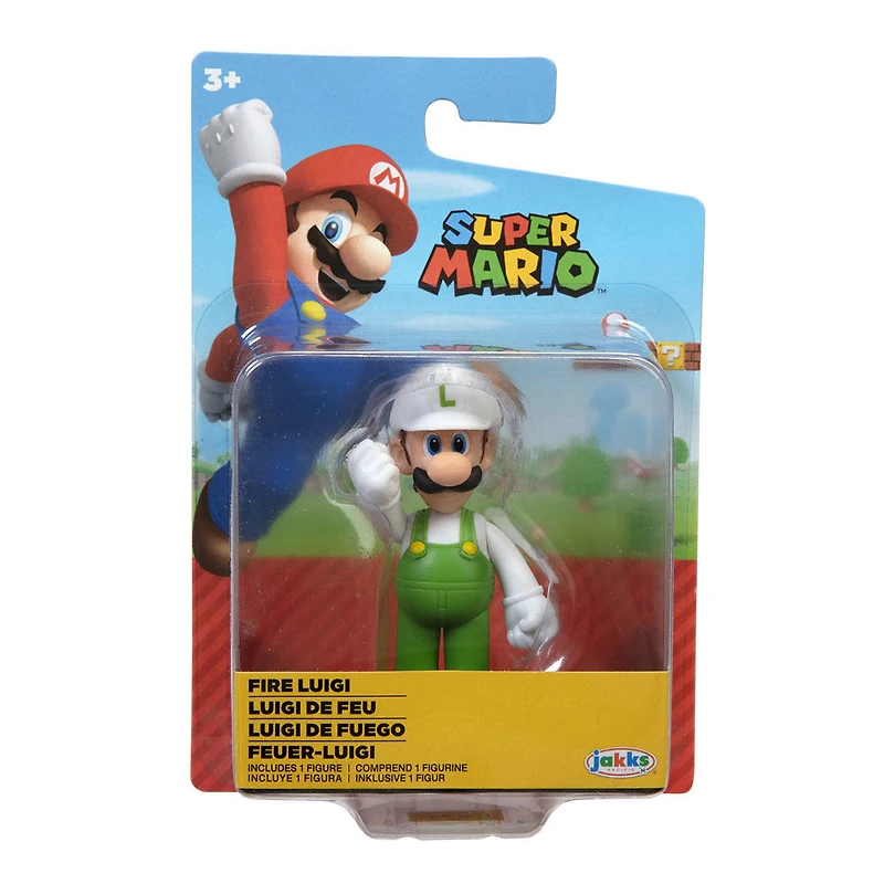 Assor. de figures Nintendo Mario 2,5 pouces - Luigi de feu debout (redeco)