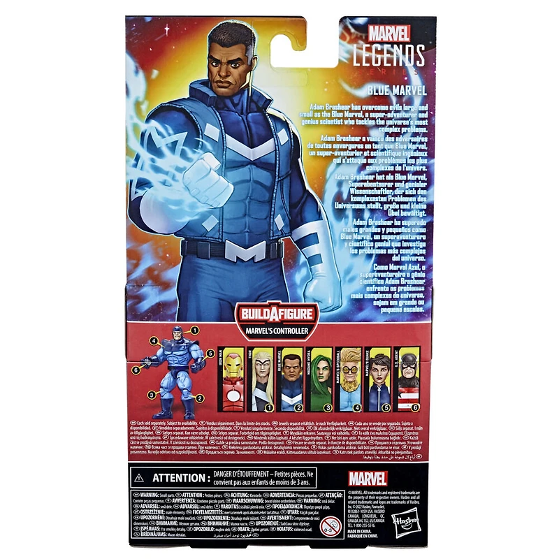 Marvel Legends Series, figurine de collection de 15 cm Blue Marvel en costume des Ultimates, 4 accessoires et 1 pièce Build-a-Figure