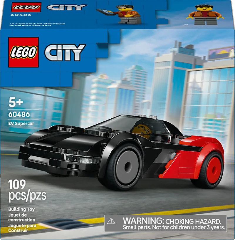 LEGO City EV Supercar Building Toy for Kids - Pretend Play Car Toy for Boys & Girls, Ages 5+ - 60486