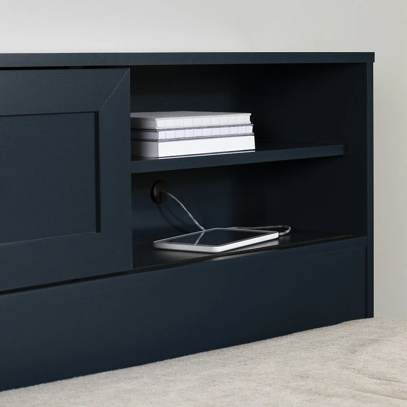 Hazen Tête de lit Simple Bleu marin