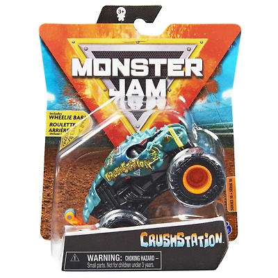 Monster Jam, Monster truck Crushstation officiel, véhicule en métal moulé, série Arena Favorites, échelle 1:64