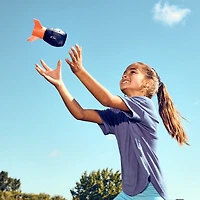 Ballon Aerobie Super Sonic Fin Catch, ballon de football américain aérodynamique et souple Russell Wilson, bleu/orange