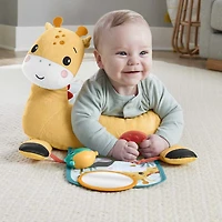 Fisher-Price - Girafe Jeu sur le ventre 3 en 1, hochet, dentition, mir. 