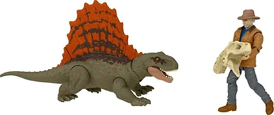 Coffret humain et dino Dr Alan Grant et Dimétrodon Jurassic World: Dominion avec figurine d'humain, figurine de dinosaure et accessoires