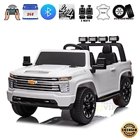 KidsVip Chevrolet Silverado Ride on Truck 24 V avec RC - Blanc - Édition anglaise