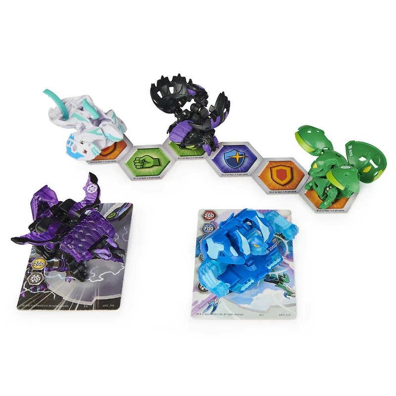 Bakugan Geogan Brawler 5-Pack, Exclusive Arcleon and Surturan Geogan and 3 Bakugan Collectible Action Figures