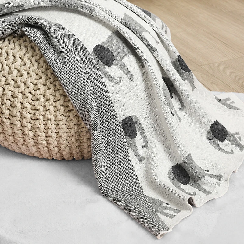 Couverture pour bébé en coton, éléphant