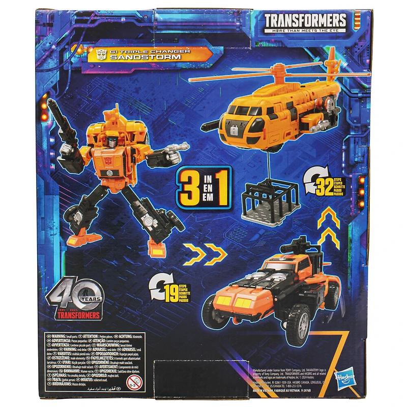 Transformers Generations Legacy United, figurine G1 Triple Changer Sandstorm classe Leader