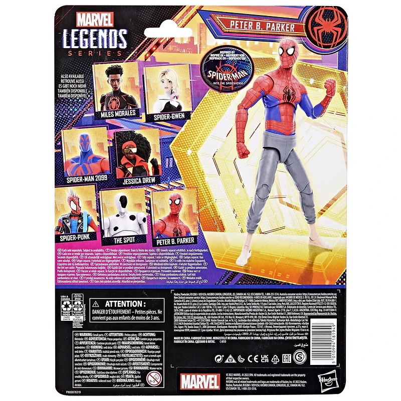 Marvel Legends Series Spider-Man: Across the Spider-Verse (Part One) Peter B Parker 6-inch Action Figure, 2 Accessories