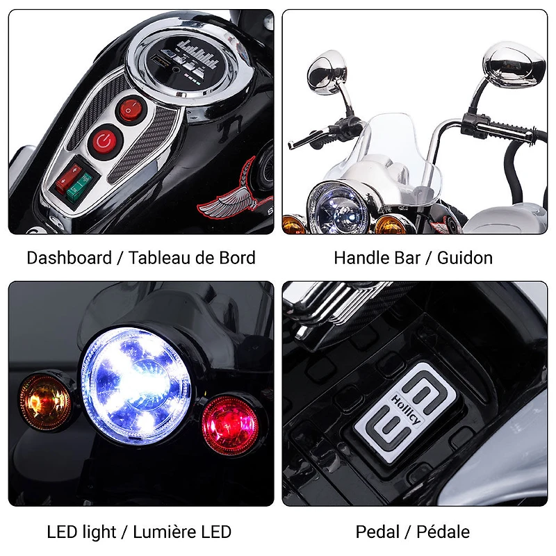 Voltz Toys Moto 12V électrique 2 places à chevaucher