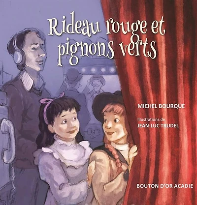 Rideau Rouge Et Pignons Verts - French Text
