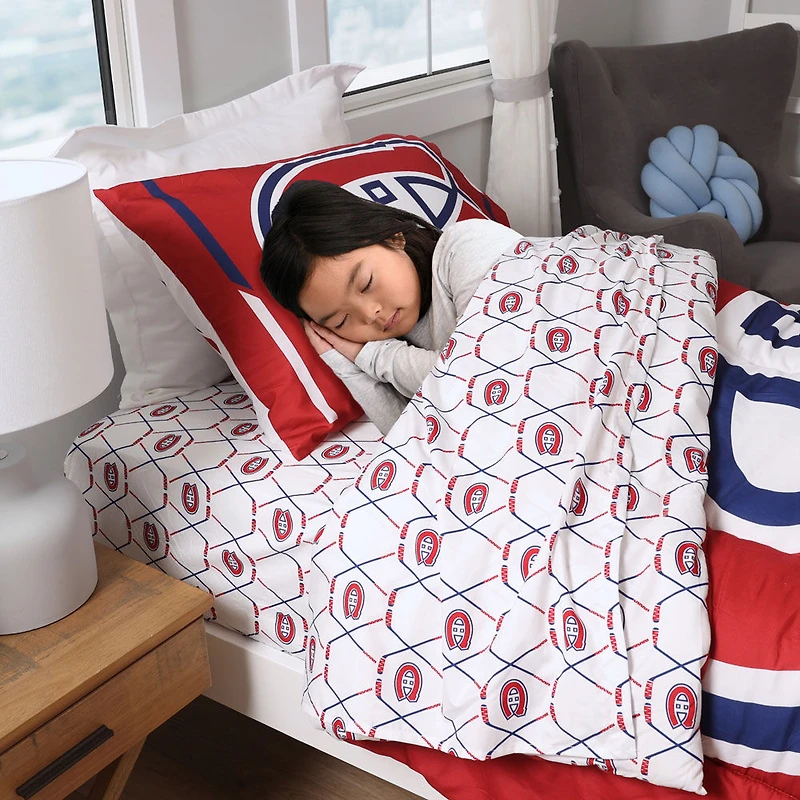 Ensemble de literie simple 4 pièces LNH- Canadiens de Montreal