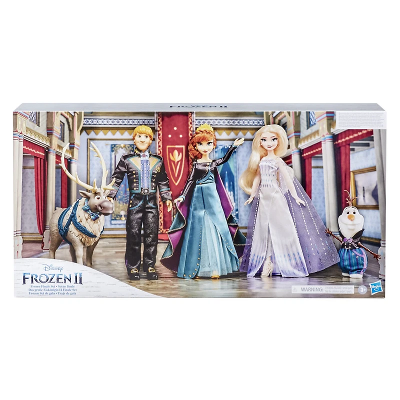 Disney's Frozen 2 Frozen Finale Set, Anna, Elsa, Kristoff, Olaf, Sven Dolls with Fashion Doll Clothes and Accessories
