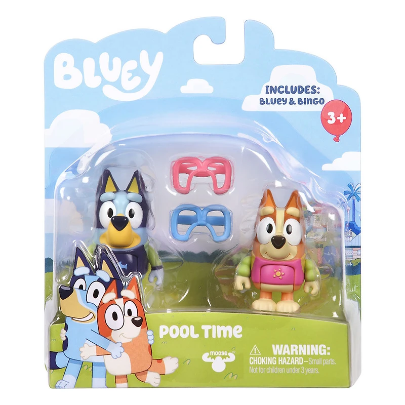 Bluey Figure 2 Pack- Pool Time - Bluey and Bingo