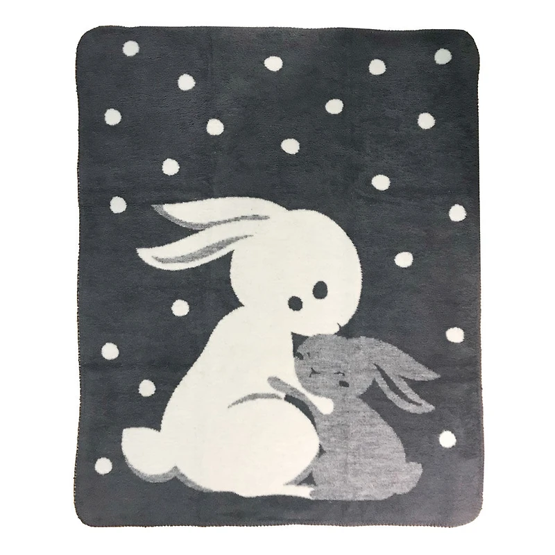 Koala Baby - Cream/Grey Bunny Jacquard Blanket
