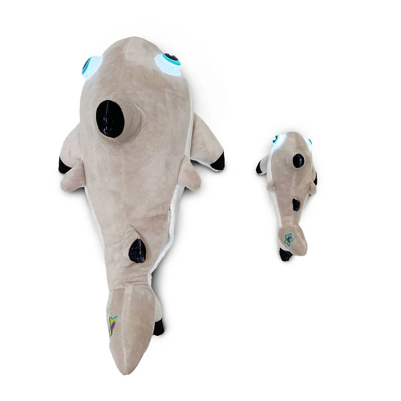 NightBuddies and BabyBuddies Set of 15" and 5" Plush Shark Beige Light-Up Eyes