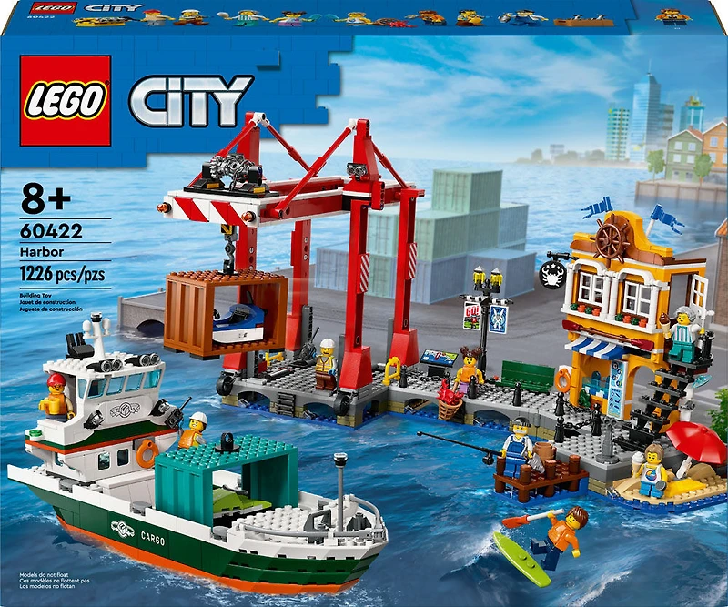LEGO City Seaside Harbor with Cargo Ship Toy Building Set, 60422