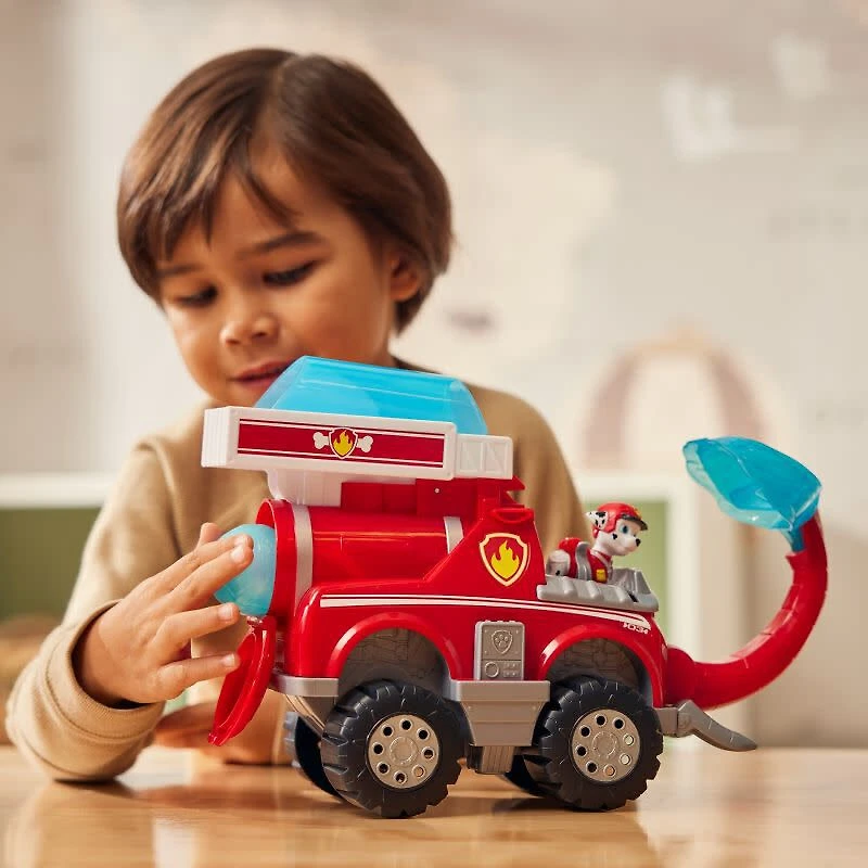 PAW Patrol Jungle Pups, Marshall's Deluxe Elephant Vehicle avec lance-projectile, Camion avec figurine articulée