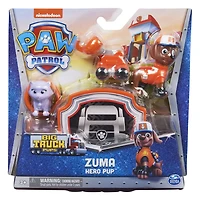 PAW Patrol, Big Truck Pups Zuma Action Figure with Clip-on Rescue Drone, Command Center Pod and Animal Friend