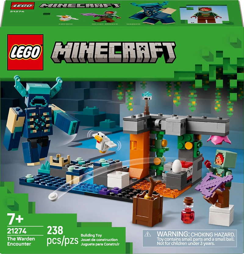 LEGO Minecraft The Warden Encounter Toy for Boys and Girls Ages 7+ - Building Set for Kids - 21274