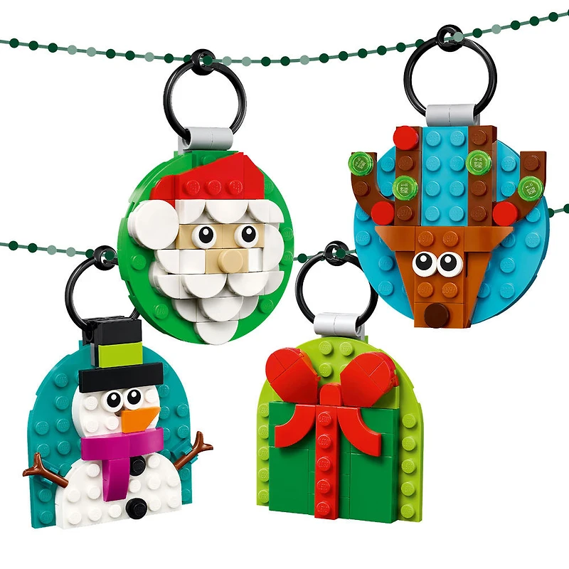 LEGO Sélection d'ornements de Noël Décorations suspendues avec cadeau, bonhomme de neige, renne et père Noël 40744