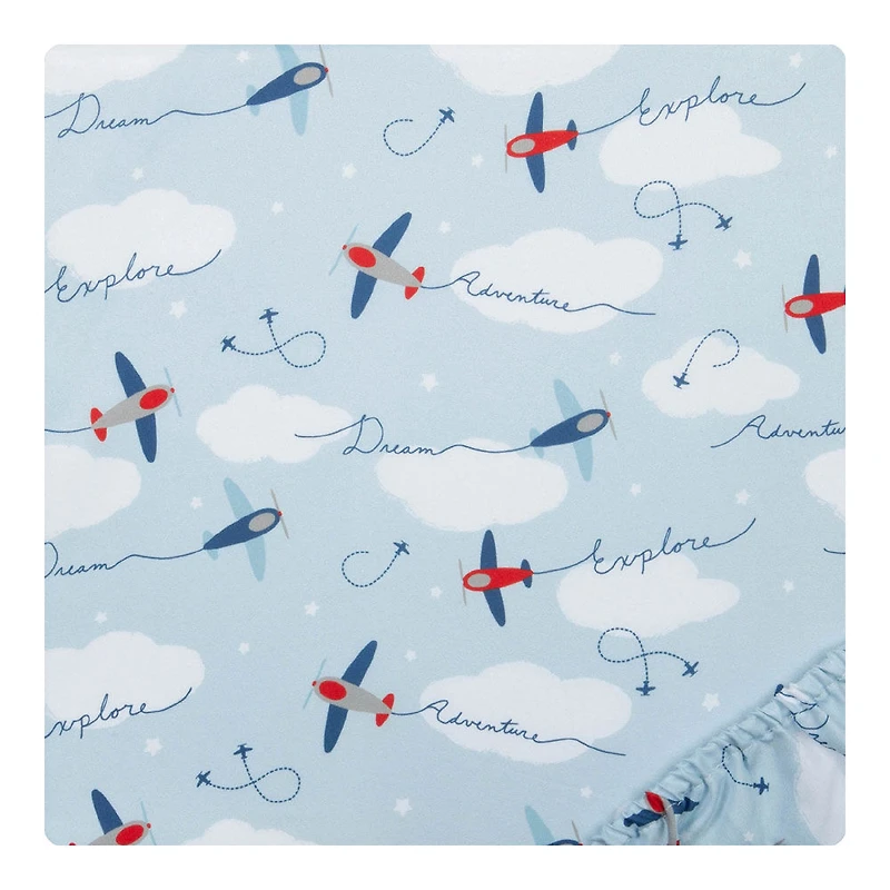 Ensemble de draps-housses en microfibre 2 pièces d'avions par SAMMYandLOU
