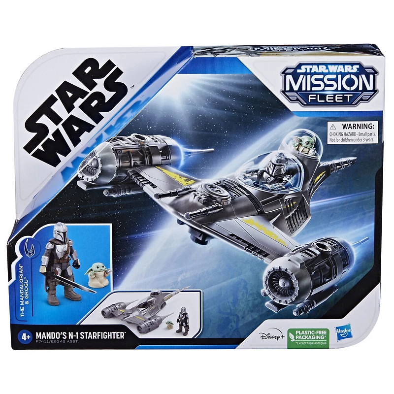 Star Wars Mission Fleet Mando's N-1 Starfighter, Grogu et Mandalorien, jouets Star Wars