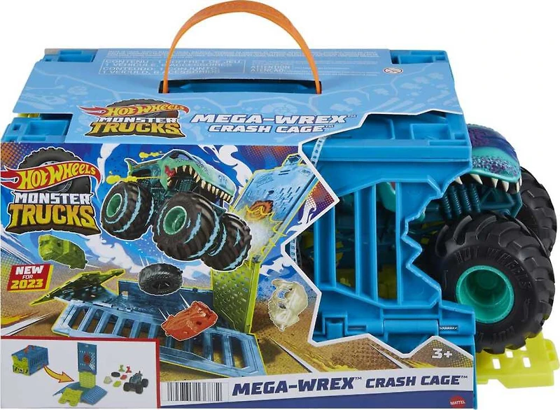 Hot Wheels Monster Trucks Échelle 1:24 Cage Démolition surdimensionnée Mega-Wrex