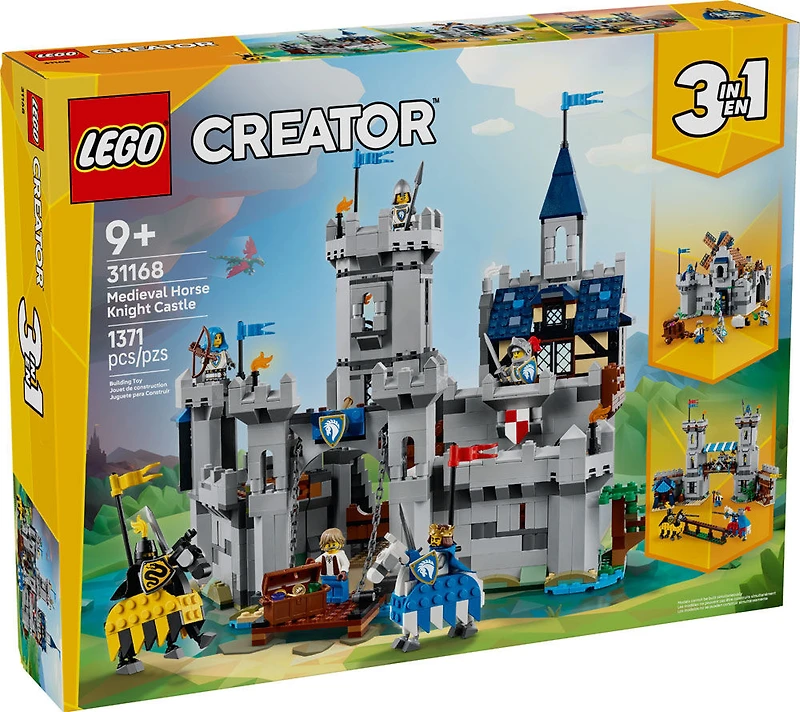 LEGO Creator Le Château Médiéval du Chevalier, Ensemble de Jeu Transformable en Joute ou en Ville 31168