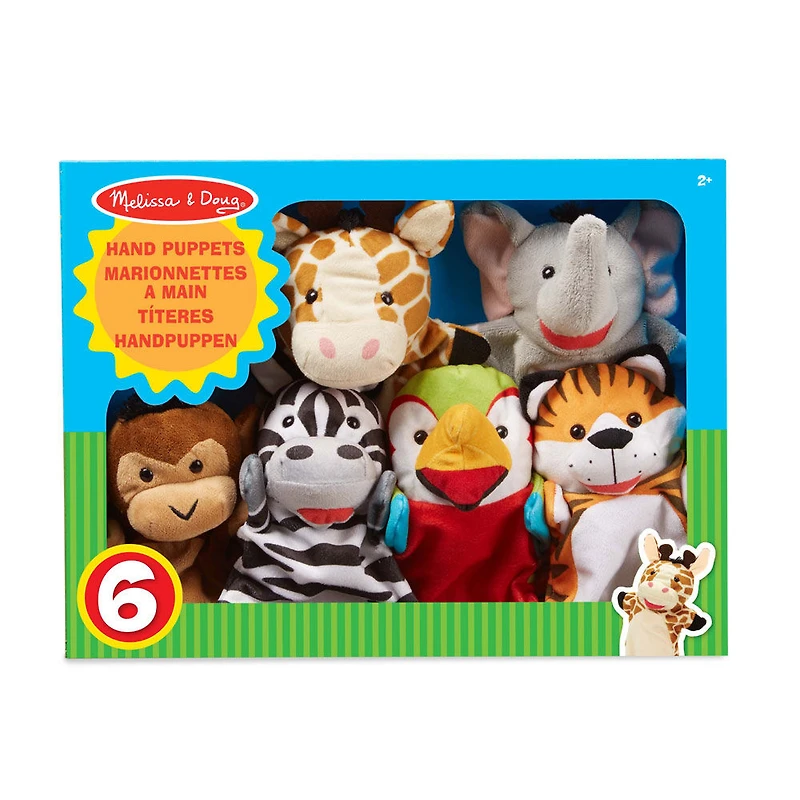 Marionnettes à main Melissa & Doug Barn et Safari Buddies, ensemble de 12 - Édition anglaise