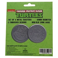 Ensemble de 4 dessous de verre en métal embossé Tortues Ninja Adolescentes Mutantes
