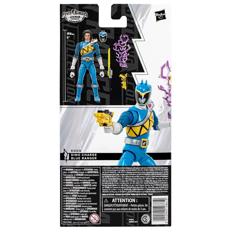 Power Rangers Lightning Collection, figurine Ranger bleu Dino Charge de 15 cm