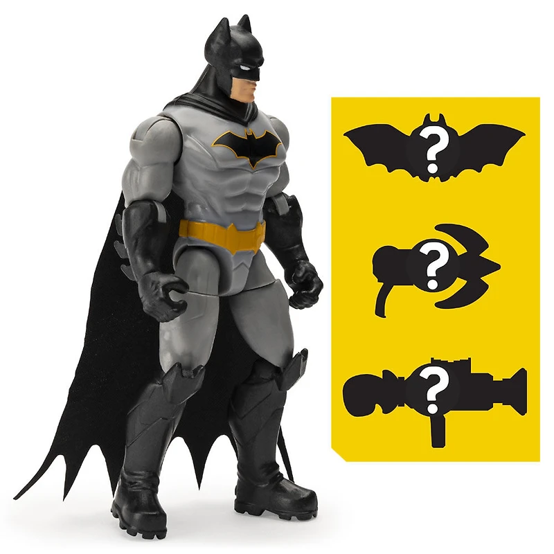 BATMAN, Figurine articulée BATMAN Renaissance de 10 cm avec 3 accessoires mystère, Mission 3