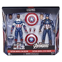 Marvel Legends Series Captain America, pack de 2 figurines Steve Rogers et Sam Wilson