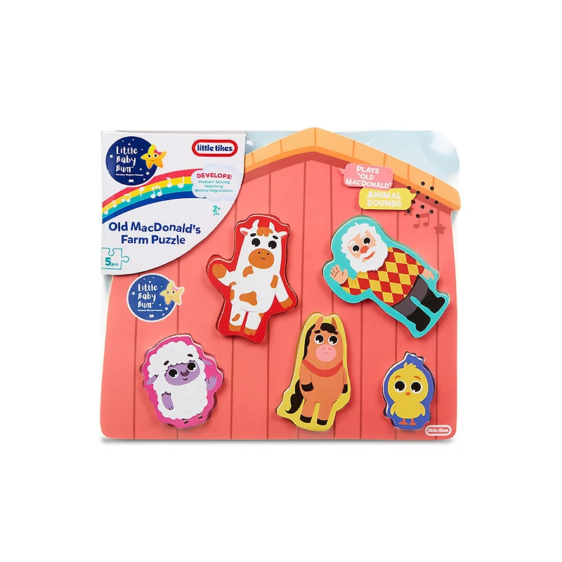 Casse-tête musical avec 5 grosses pièces en bois Little Baby Bum jouant " Le Vieux MacDonald " - Édition anglaise
