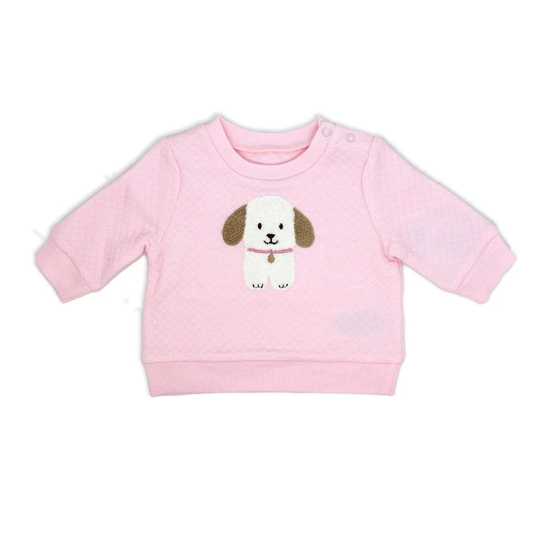 Baby Mode Ensemble haut matelassé et pantalon polaire : Chiot rose