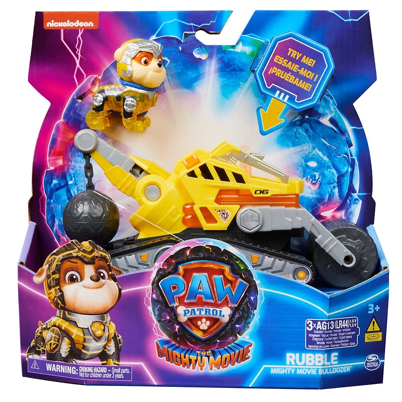 PAW Patrol : La Super Patrouille le film, Camion de chantier avec figurine articulée Ruben Super Patrouille
