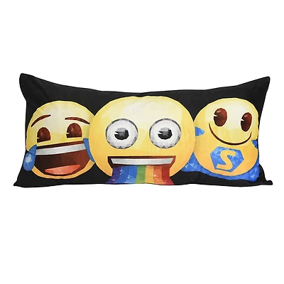Oreiller de corps en peluche Emoji 18"x36", Arc-en-ciel