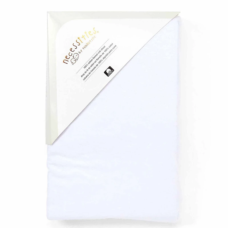 Necessities By Tendertyme White Flannel Crib Sheet