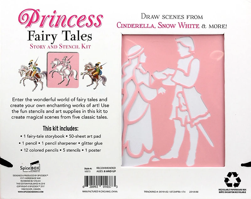 SpiceBox Children's Art Kits Imagine It Princess Stencil Stories - English Edition
