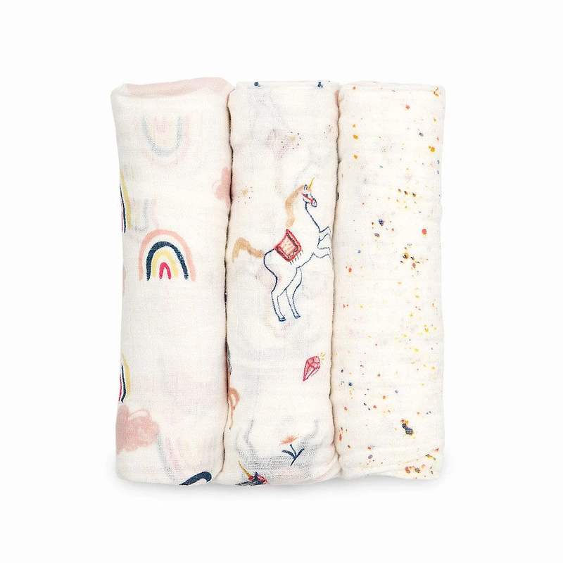 Red Rover - Cotton Muslin Swaddle 3 Pack - Little Unicorns