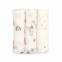 Red Rover - Cotton Muslin Swaddle 3 Pack - Little Unicorns