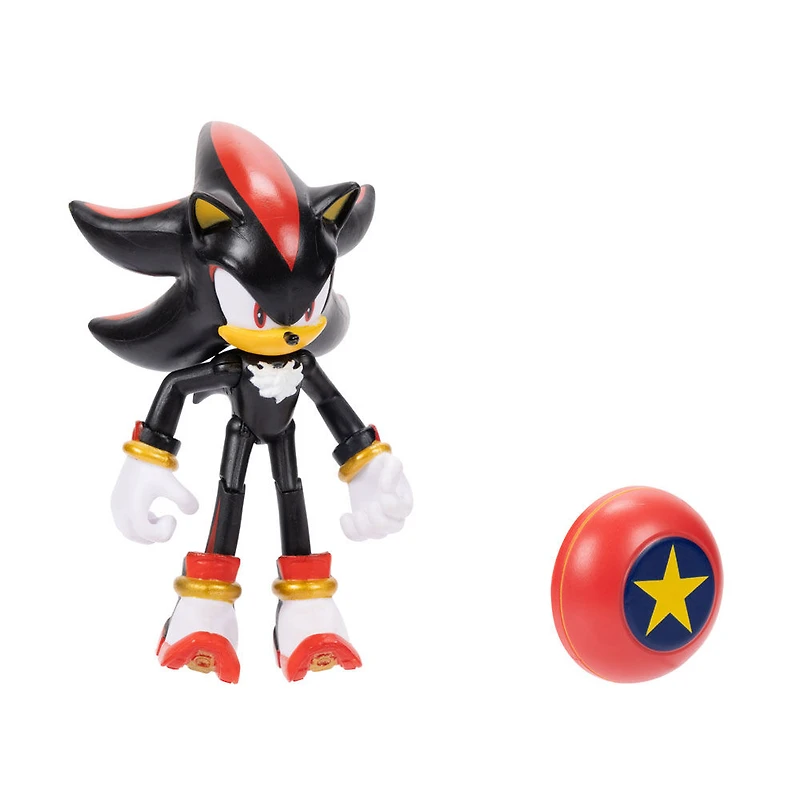 Figurine Sonic de 4 pouces - Shadow moderne avec avec Ressort étoile 
