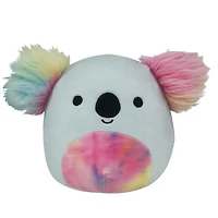 Petite peluche Squishmallows 19 cm - Koala bleu avec oreilles et ventre arc-en-ciel tie-dye - Édition anglaise