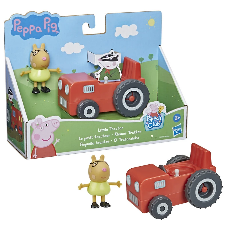 Peppa Pig, Le Petit Tracteur rouge de Pedro Pony, véhicule roulant, inclut 1 figurine 7,5 cm de Pedro Pony