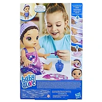 Baby Alive poupée Bébé beauté de 32 cm à baigner, thème sirène, maquillage et ongles magiques